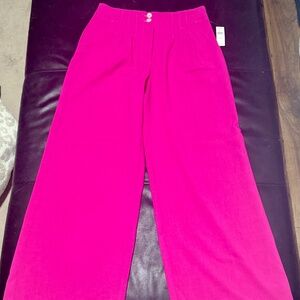 Maeve Anthropologie Wide Leg High Waist Pleated Trousers Pants Pink NWT 10